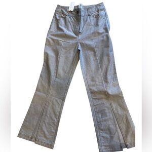 Current Air front slit jeans in a grey or light indigo wash. Size Medium